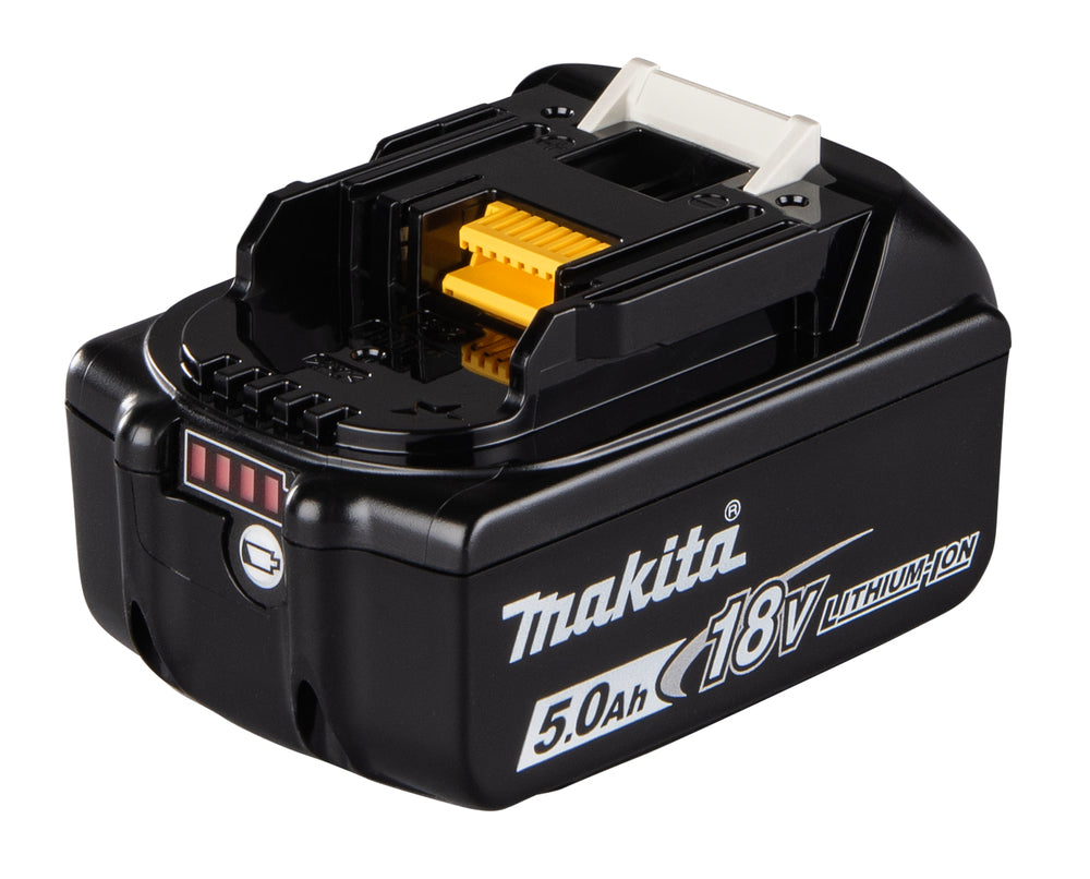 Makita BL1850B - Detail eines im 2er-Set enthaltenen 18-V-5,0-Ah-Akkus, Ansicht 2