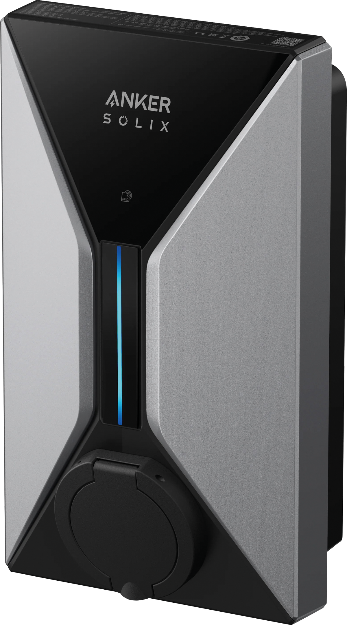 Anker SOLIX V1 Wallbox 11 kW – Typ-2-Steckdose, A5191GZ4 – Steckdosen-Version, Vorderansicht