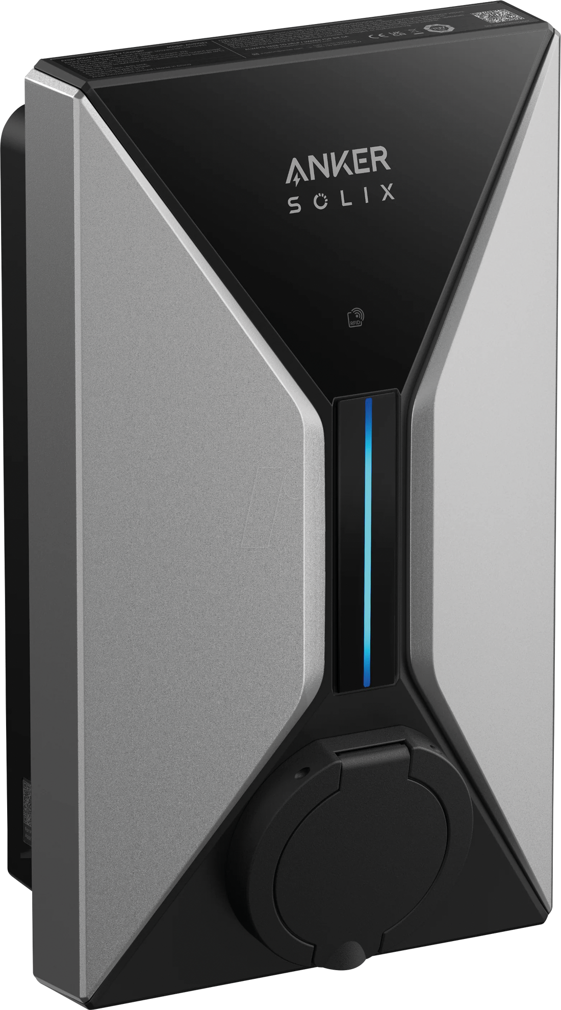 Anker SOLIX V1 Wallbox 11 kW – Typ-2-Steckdose, A5191GZ4 – Steckdosen-Version, Vorderansicht