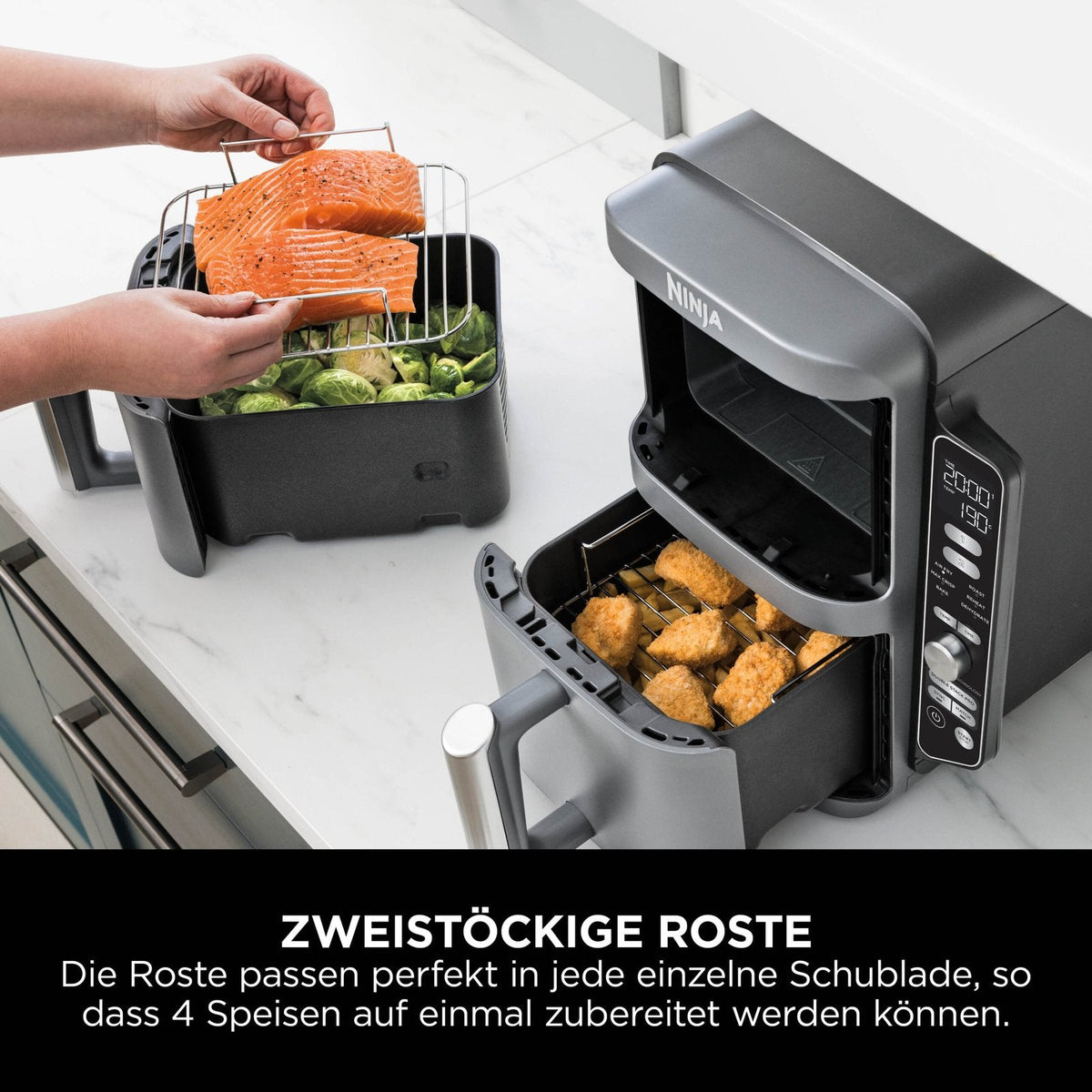 Ninja Double Stack XL SL400EU Heißluftfritteuse – 9,5 l – Produktdetail 7