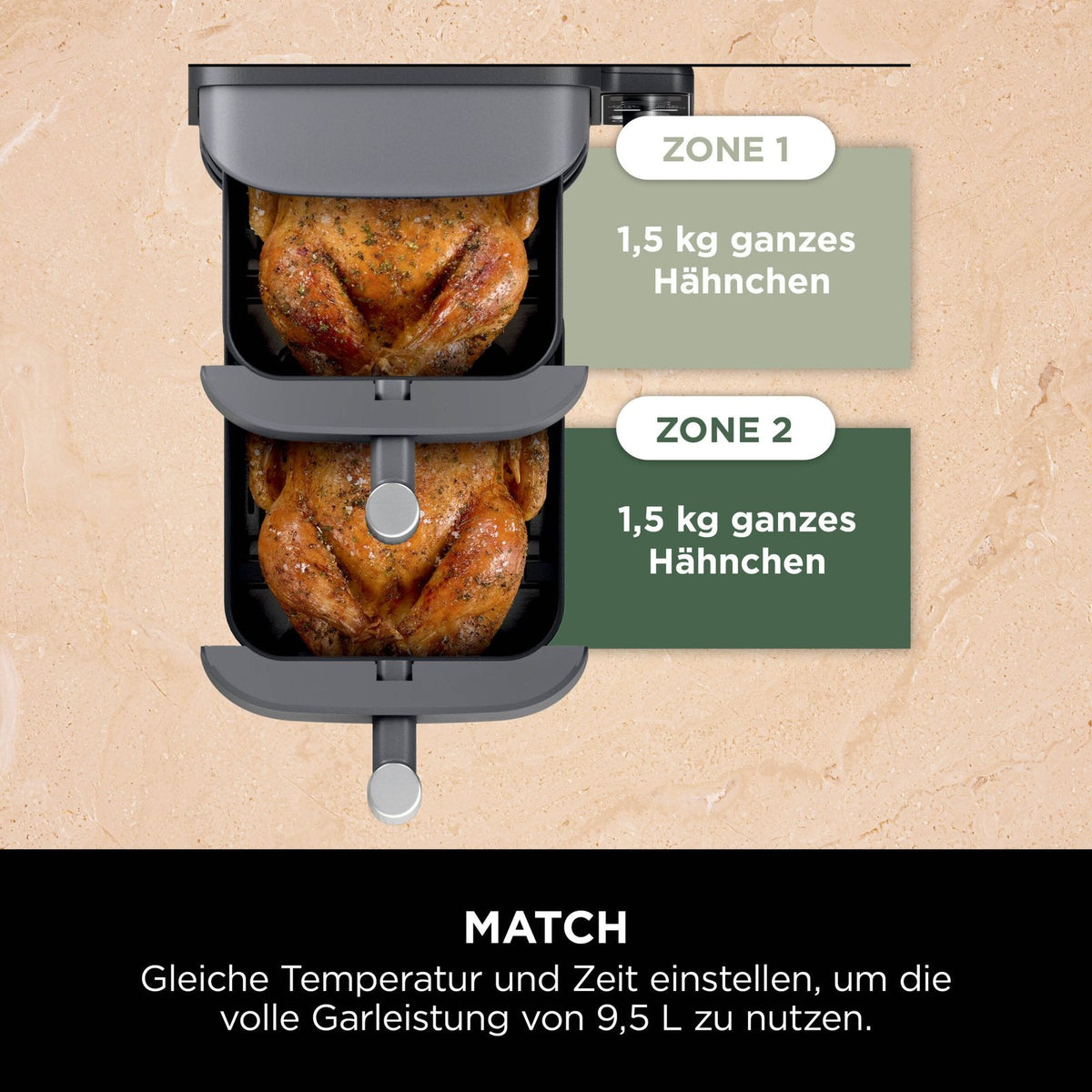 Ninja Double Stack XL SL400EU Heißluftfritteuse – 9,5 l – Produktdetail 9