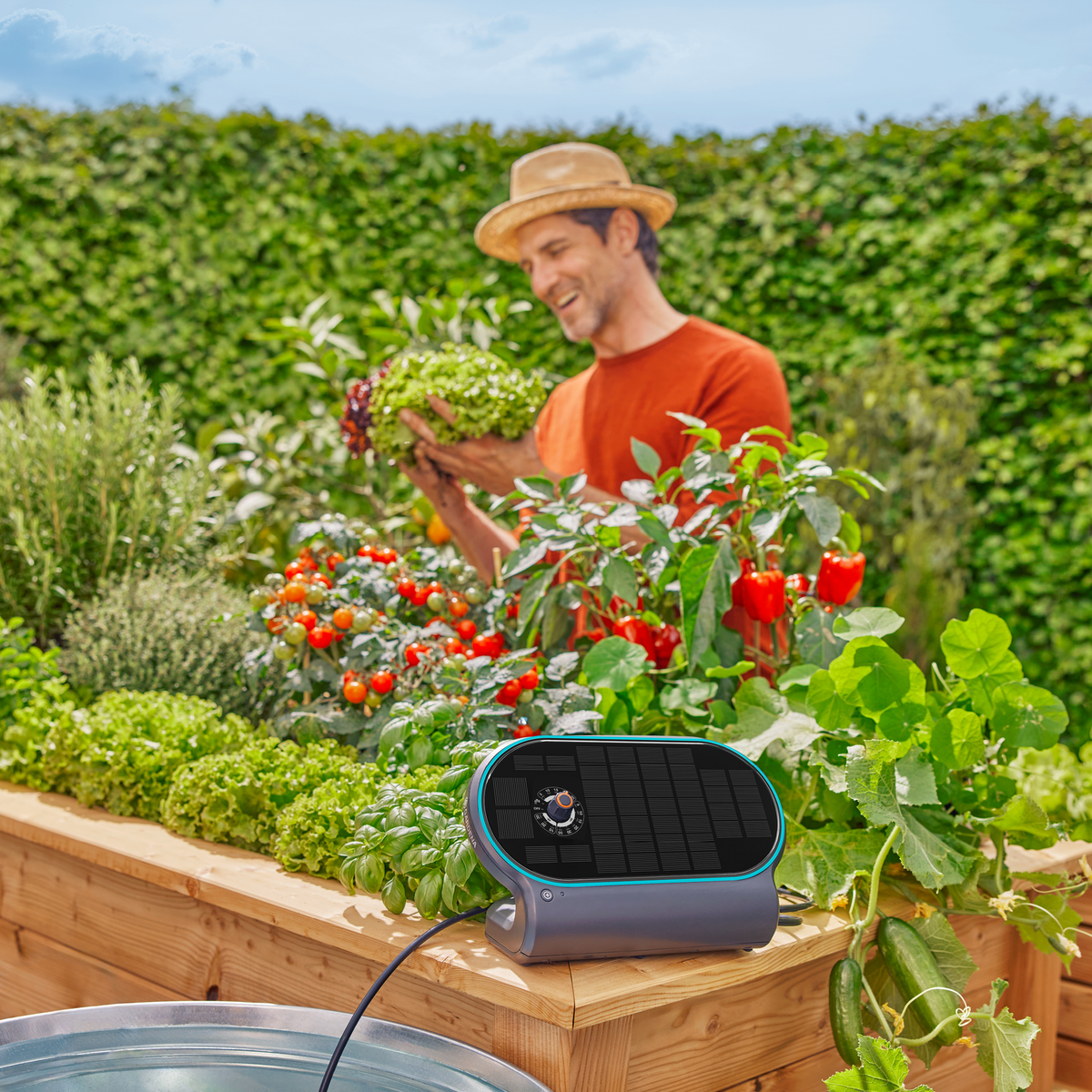 GARDENA AquaBloom L Set – Solar-Bewässerung für bis zu 30 Pflanzen