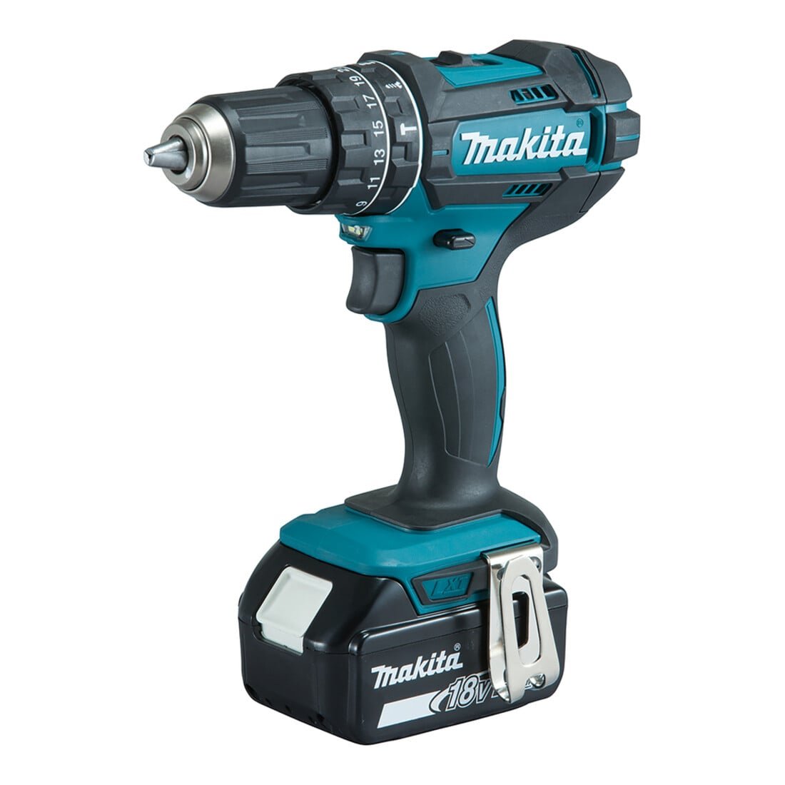 Makita DHP482RFX9 Akku-Schlagbohrschrauber-Set 18 V – 2 × 3,0 Ah – Produktansicht