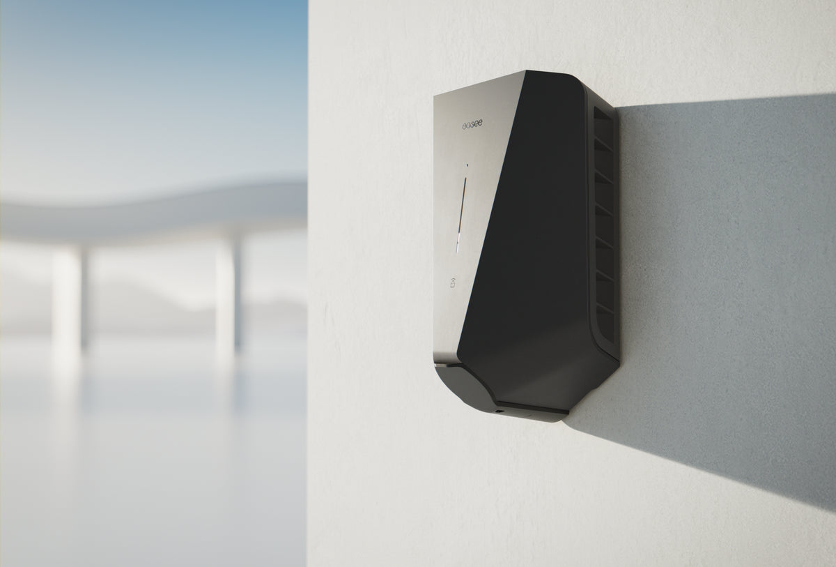 Easee Charge Up Wallbox 22 kW – Typ-2-Buchse, Schwarz, 10141 – Wandmontage, Anwendungsbeispiel