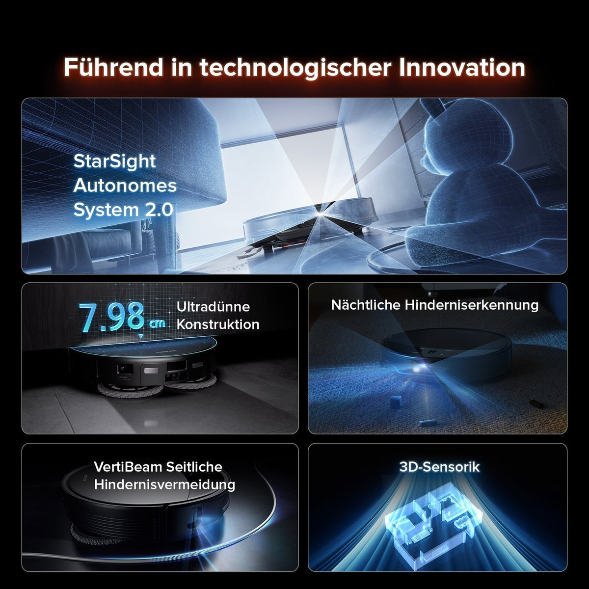 Roborock Saros 10R Saug- und Wischroboter mit Station – Schwarz – Produktdetail 4