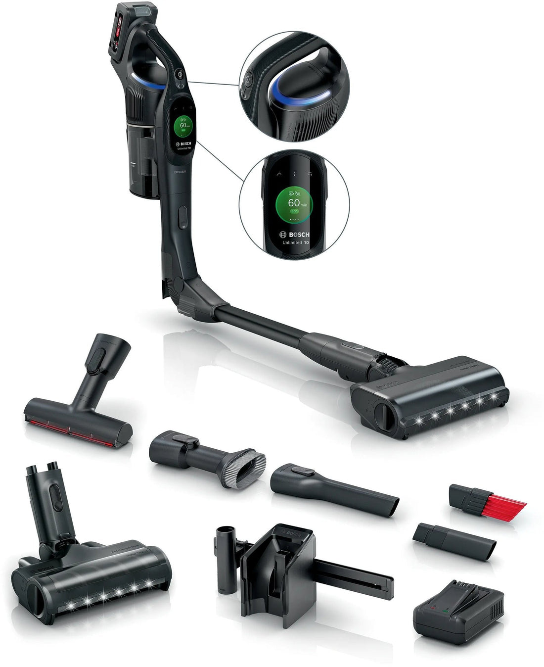 Bosch Unlimited 10 BXS1041BQC Akku-Staubsauger – Schwarz – Produktansicht