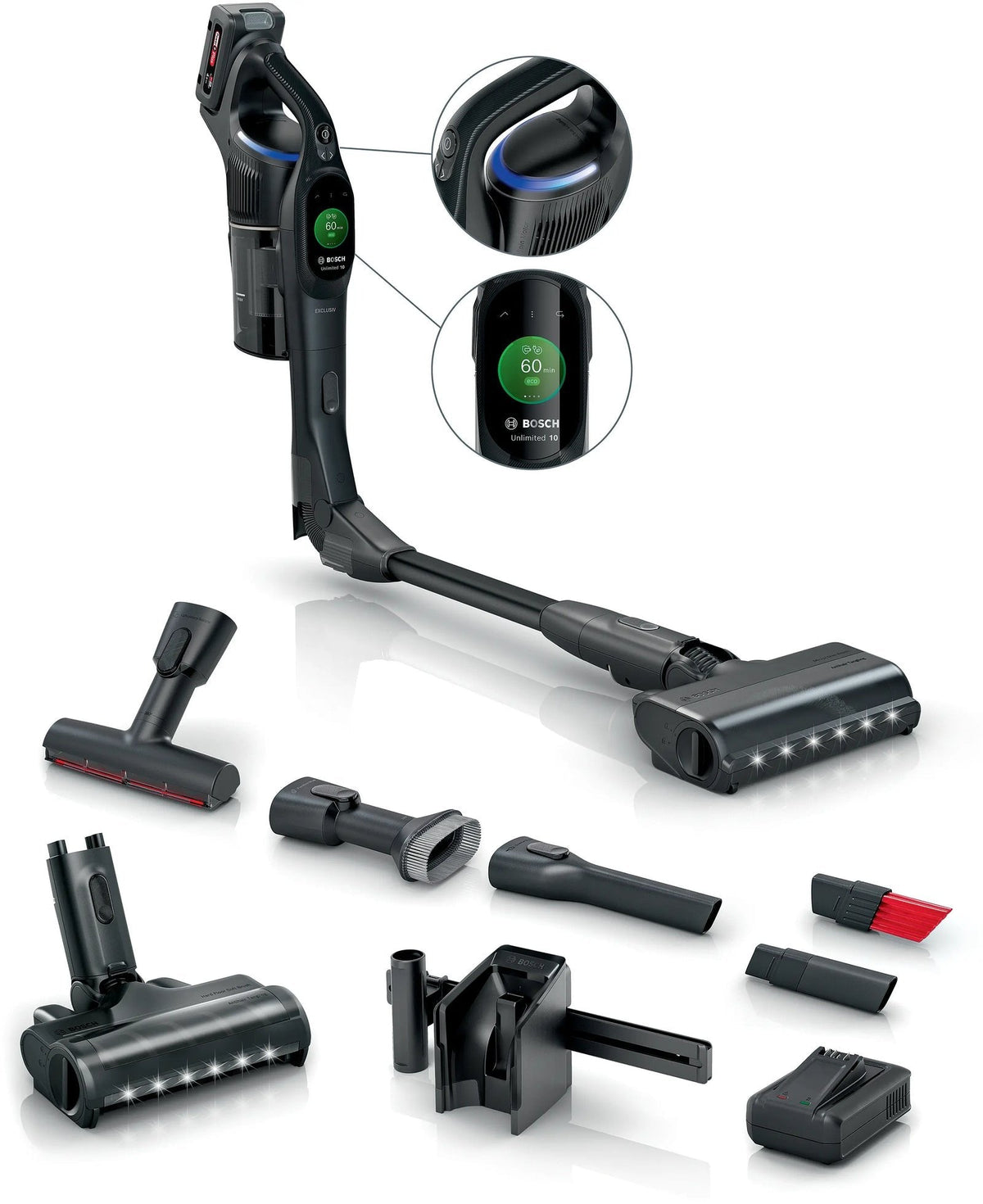 Bosch Unlimited 10 BXS1041BQC Akku-Staubsauger – Schwarz – Produktansicht