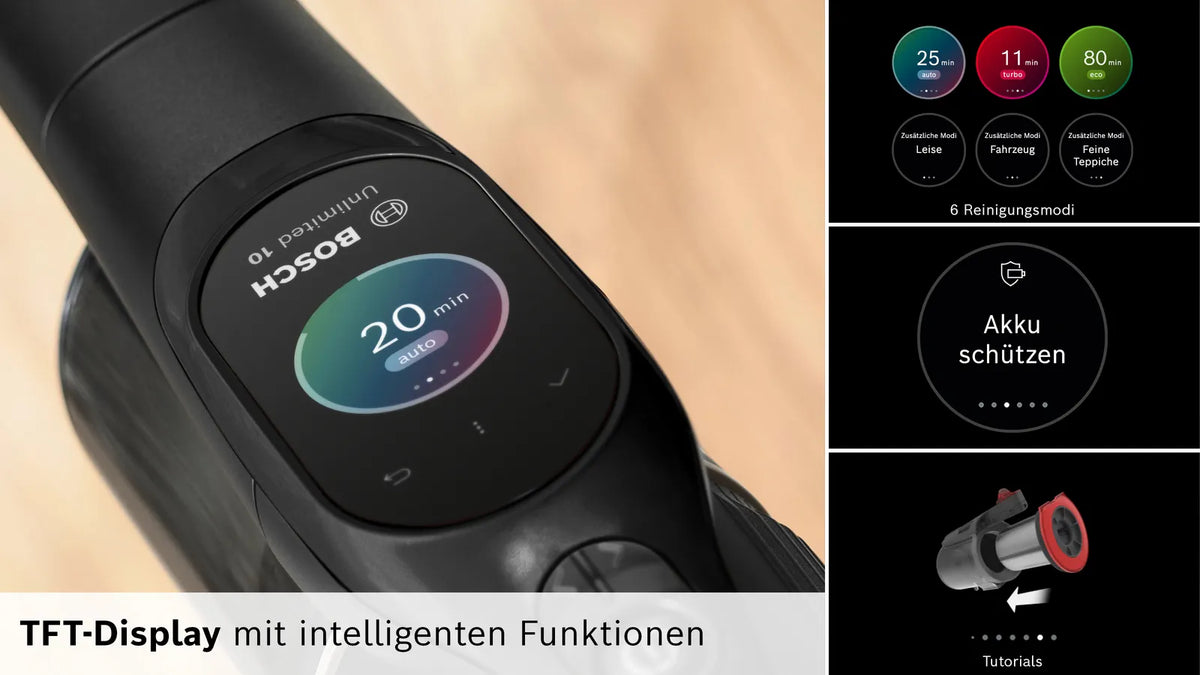 Bosch Unlimited 10 BXS1041BQC Akku-Staubsauger – Schwarz – Produktdetail 3